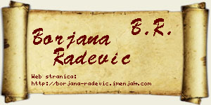 Borjana Radević vizit kartica
